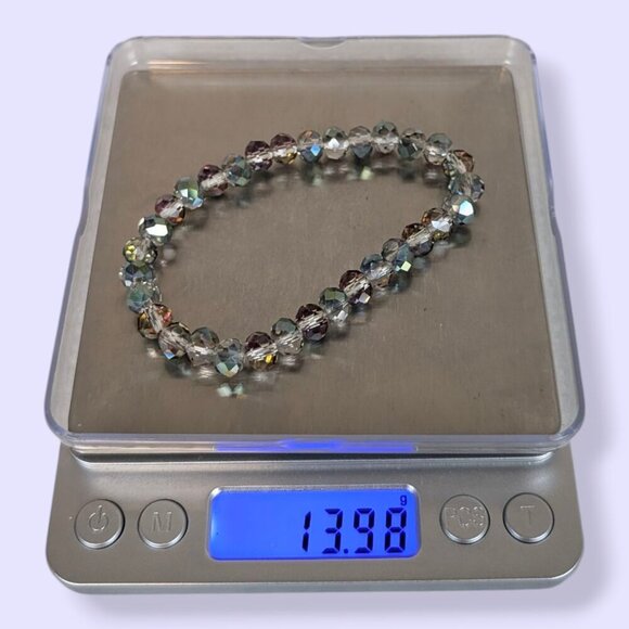 Faceted AB Crystal Stretch Bracelet - Picture 4 of 4